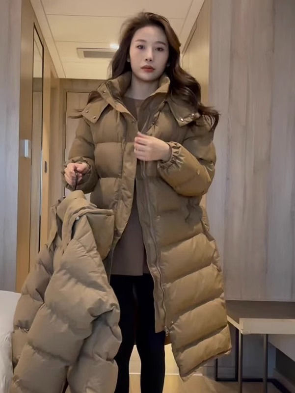 羽绒服2023新款爆款特大码300斤胖加厚女士女款秋宽松长