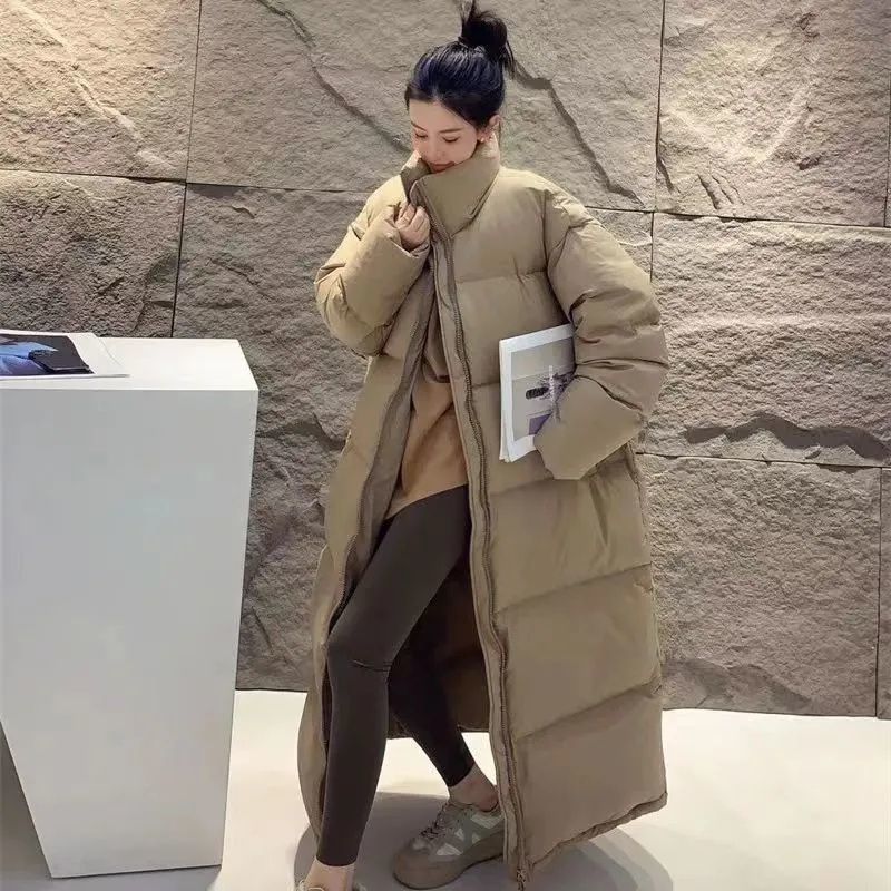 韩版长款羽服女2023年新款超长过膝加厚保暖情侣装男女冬外套