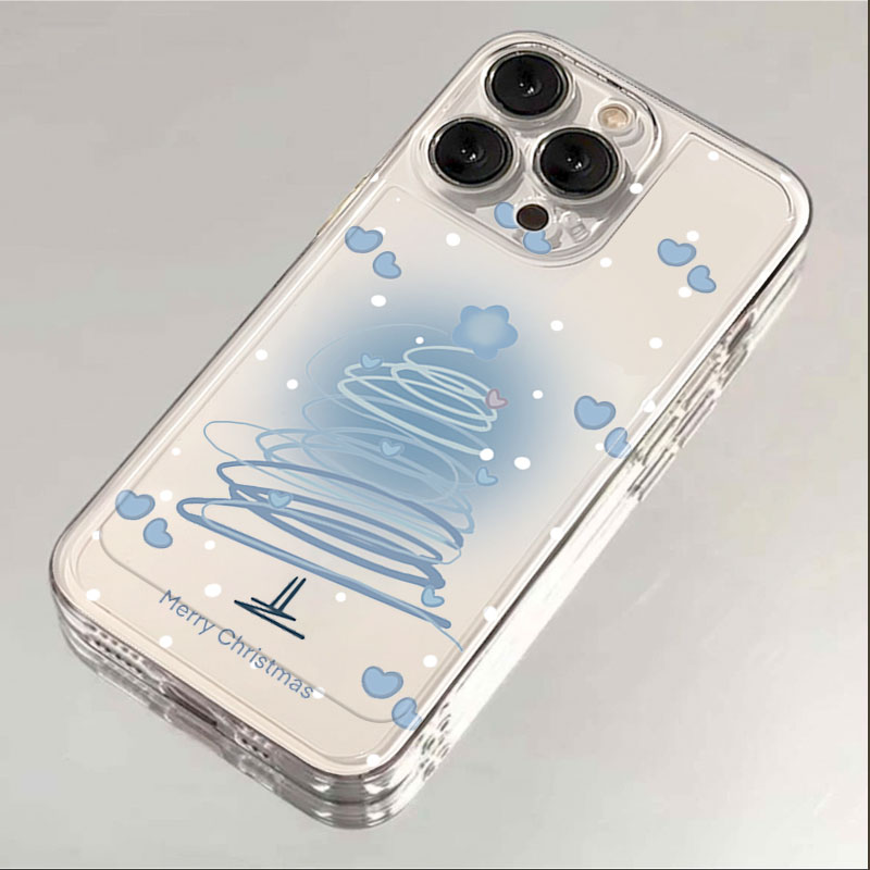 蓝色圣诞树iPhone15苹果手机壳P60华为mate小米vivo红米oppo全包