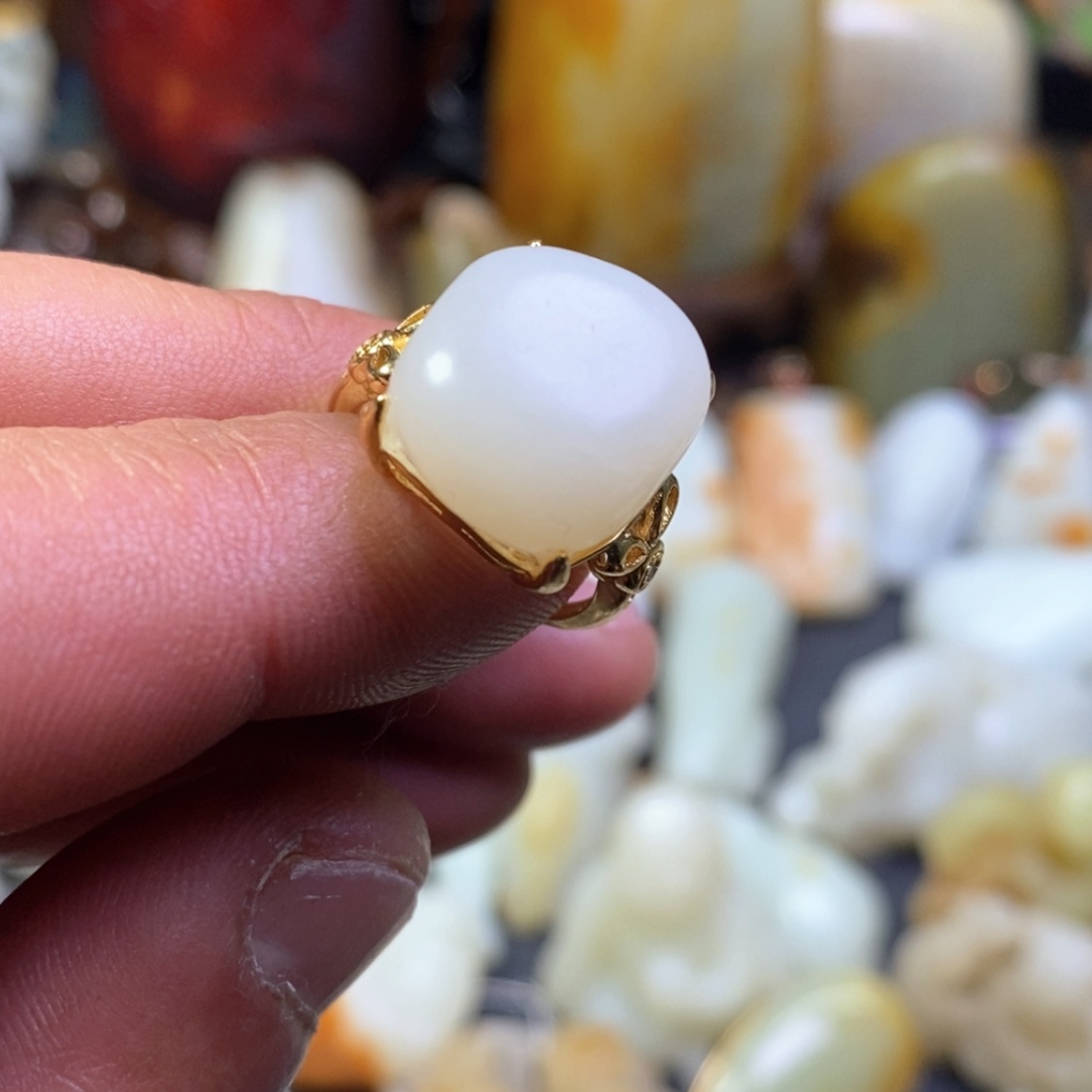 【闪购商品】和田玉（糖玉）戒指未镶嵌