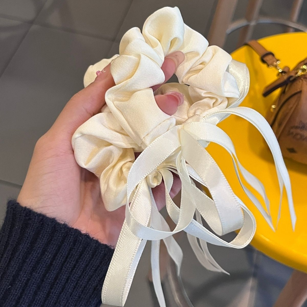 迪丽热巴同款芭蕾风少女双马尾蝴蝶结丝带大肠发圈女头绳发绳头饰
