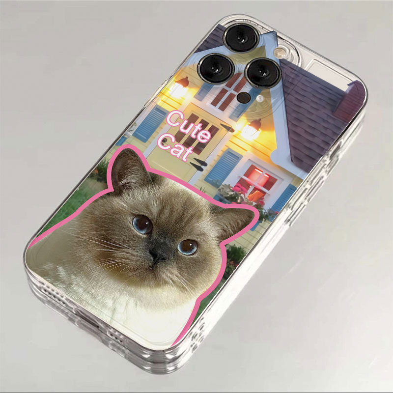 黑脸猫咪苹果15手机壳iPhone14promax新7/8plus个性13/12/11/xr/6