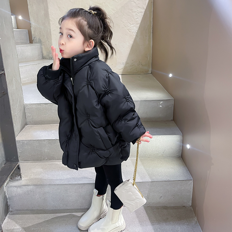 雅鹿女童羽绒服宝宝冬季加厚2023新款洋气冬款儿童瘦外套棉衣冬装
