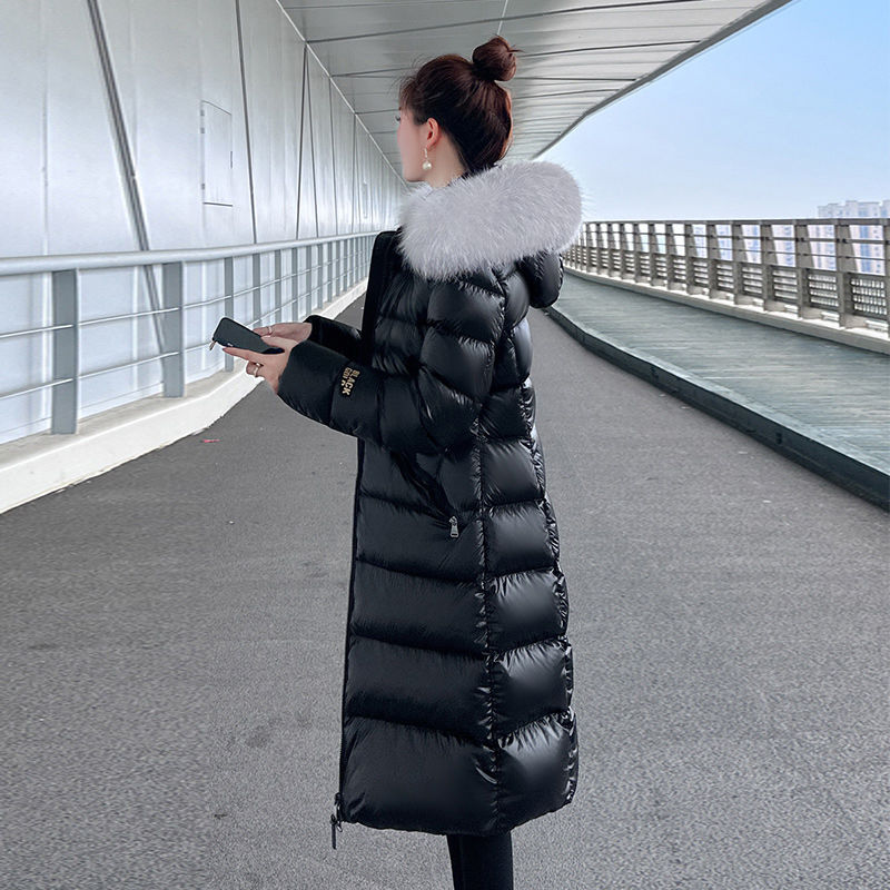 波司澄白鸭绒狐狸毛领羽绒服女长款修身显瘦加厚中长款羽绒服韩版