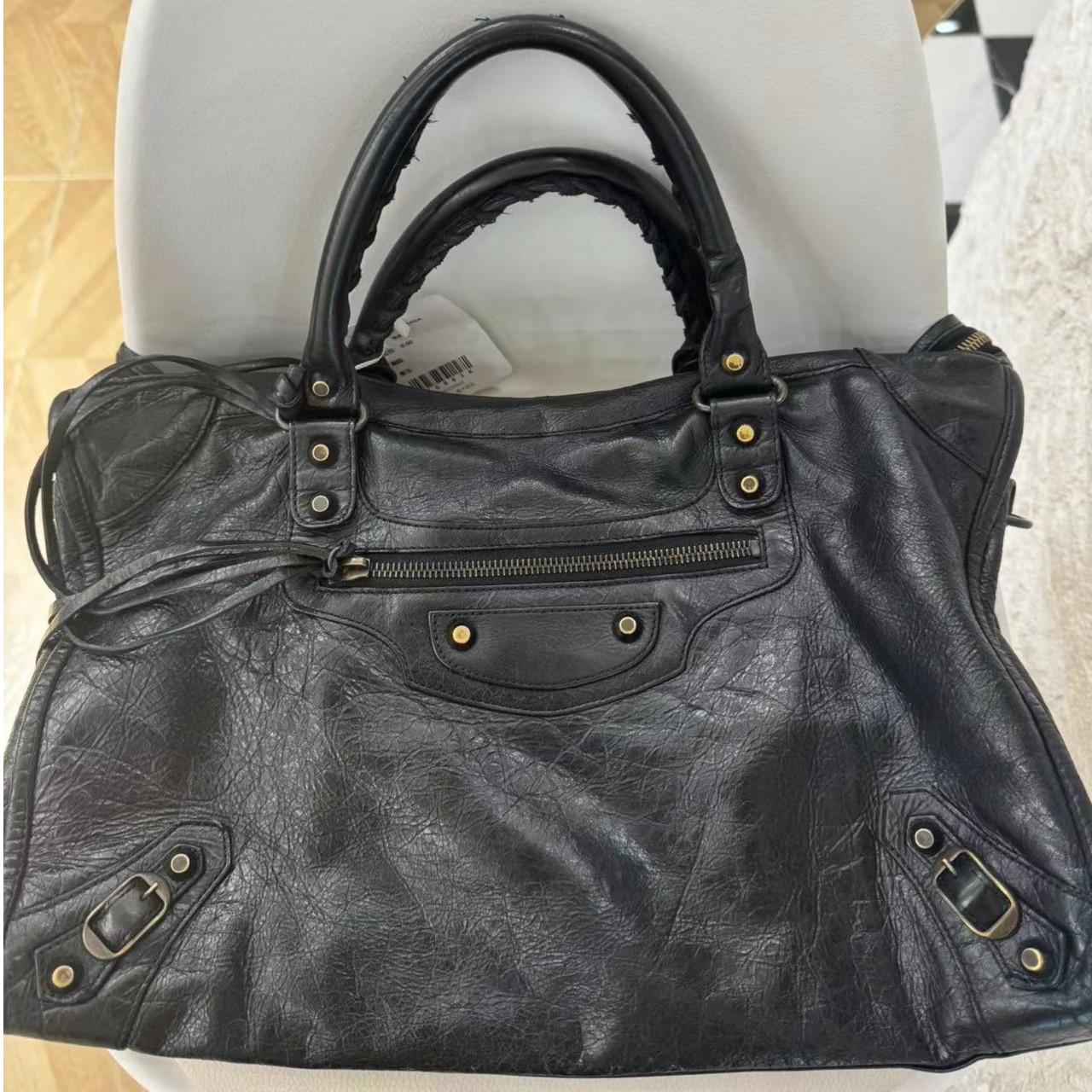 95新   蔚蓝/Balenciaga 巴黎世家/黑色 机车包/福利价