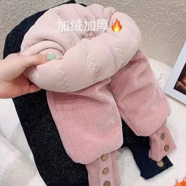 女童冬装裤子加厚新款中小童女宝宝加厚保暖宽松裤女孩外穿长裤