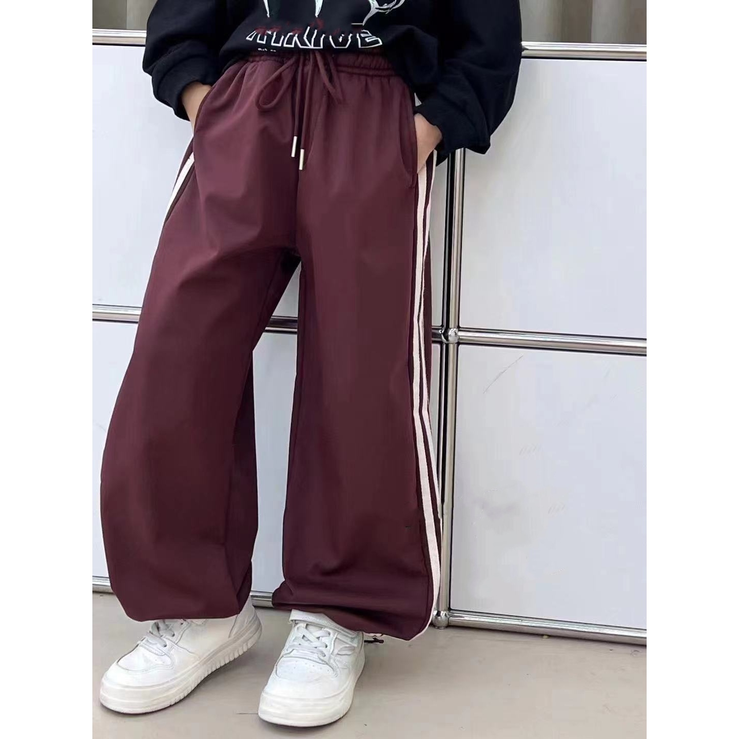 儿童2024新款一体绒时尚百搭运动休闲裤D5384