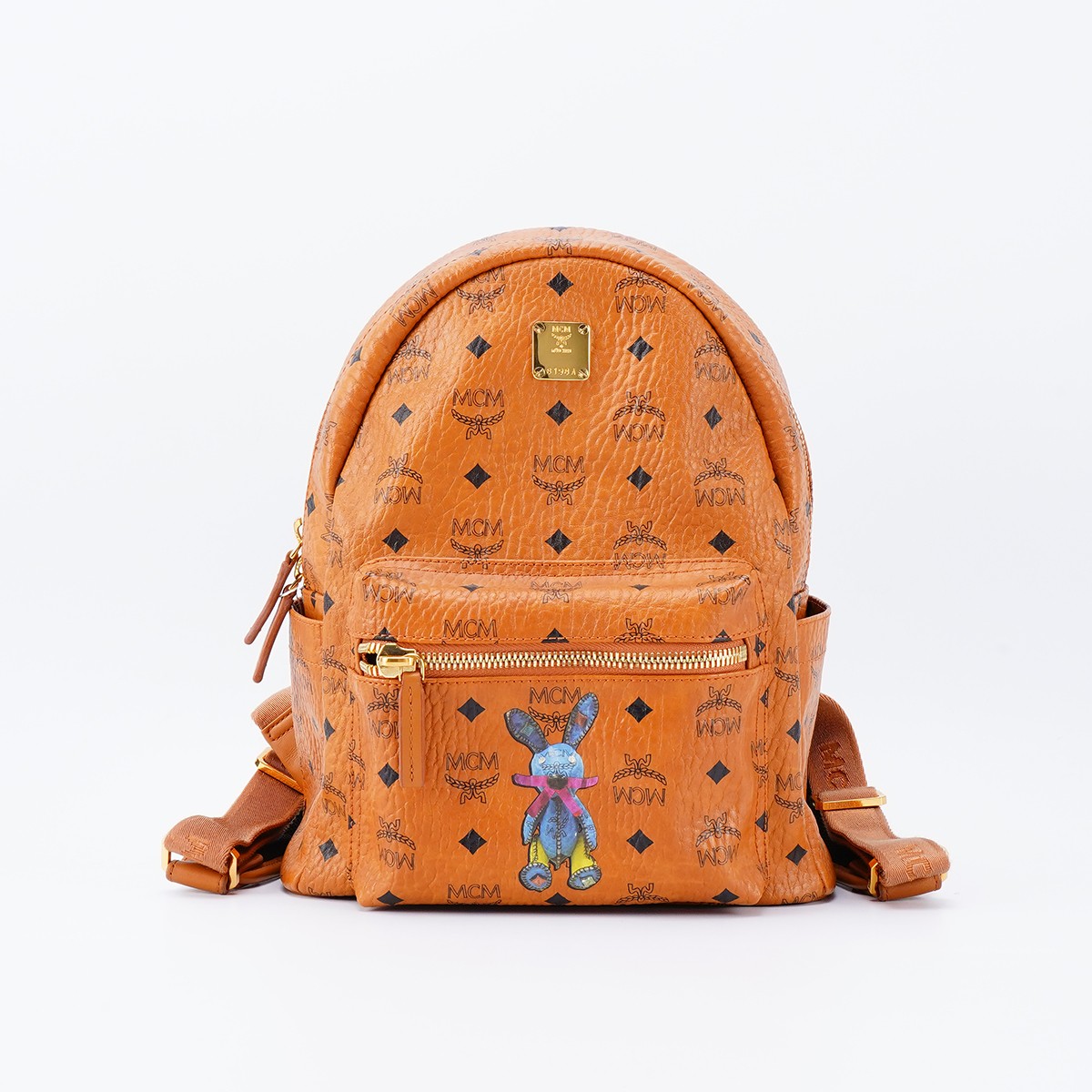 95新 MCM 【桔夕天歌】双肩包小中号兔子涂鸦款/BG23002845