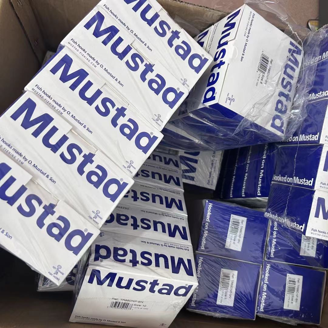 50枚慕斯达MUSTAD3.5倍黑镍三本钩