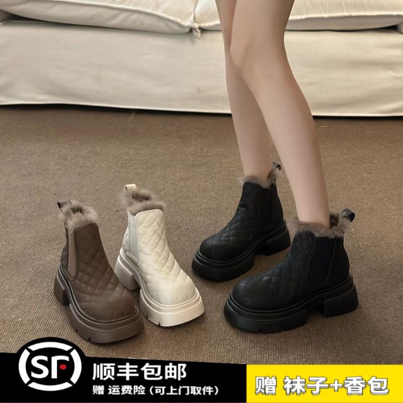 加绒超厚东北雪地靴女2023新款抗寒外穿厚底保暖冬季防水大棉鞋女