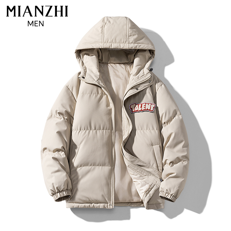 棉致冬季复古字母加厚连帽棉服男女潮牌宽松情侣保暖百搭棉衣外套