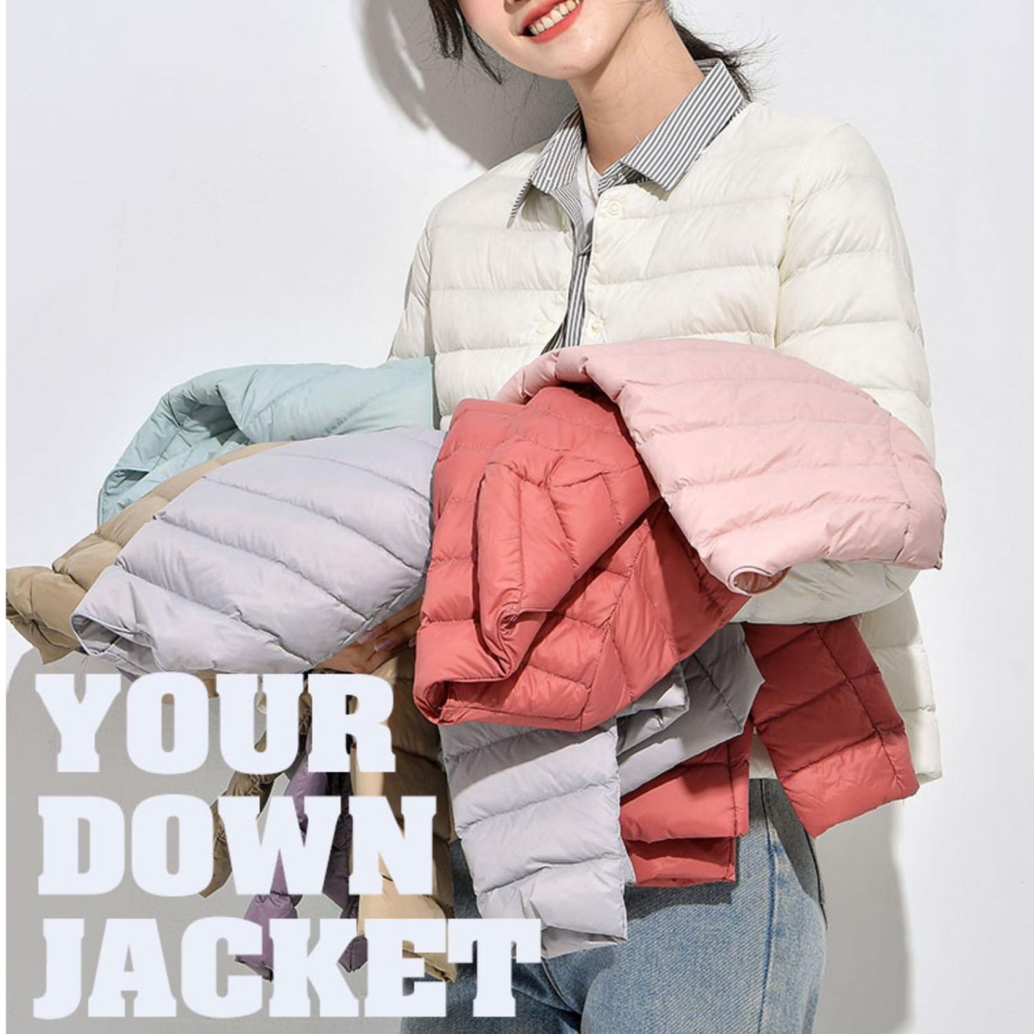 轻薄内胆外套90鸭绒服-MM，女秋冬短款时尚百搭