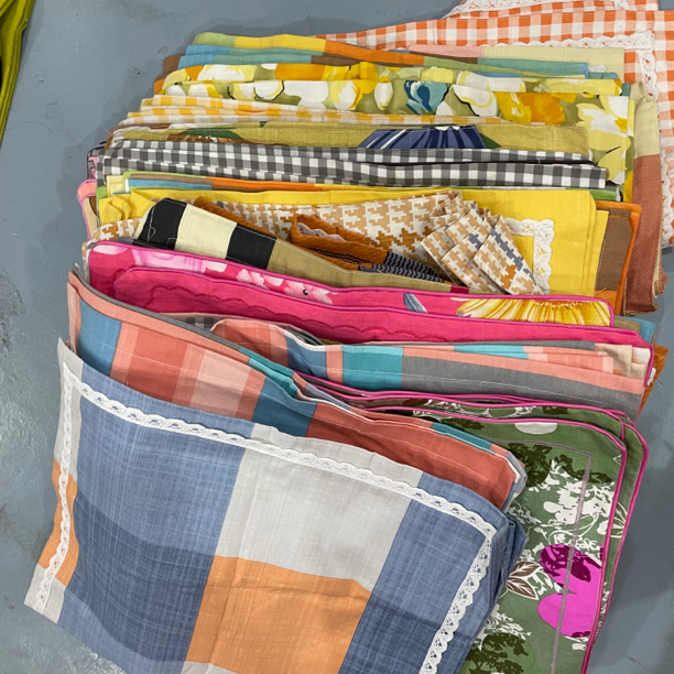 棉线布头做的枕套45*72左右【不挑花型】两只装