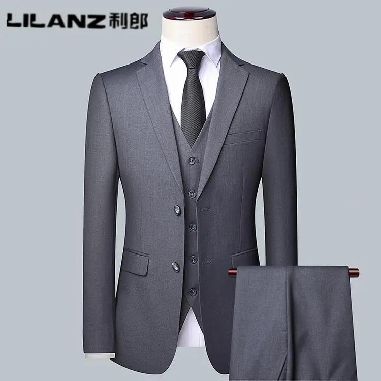 特价处理利郎男士西服套装修身商务正装上班面试职业西装新郎伴郎