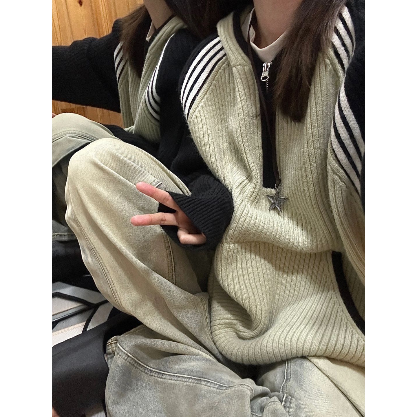 【小扬直播推荐】美式复古毛衣男春秋冬宽松外穿慵懒风设计感小众