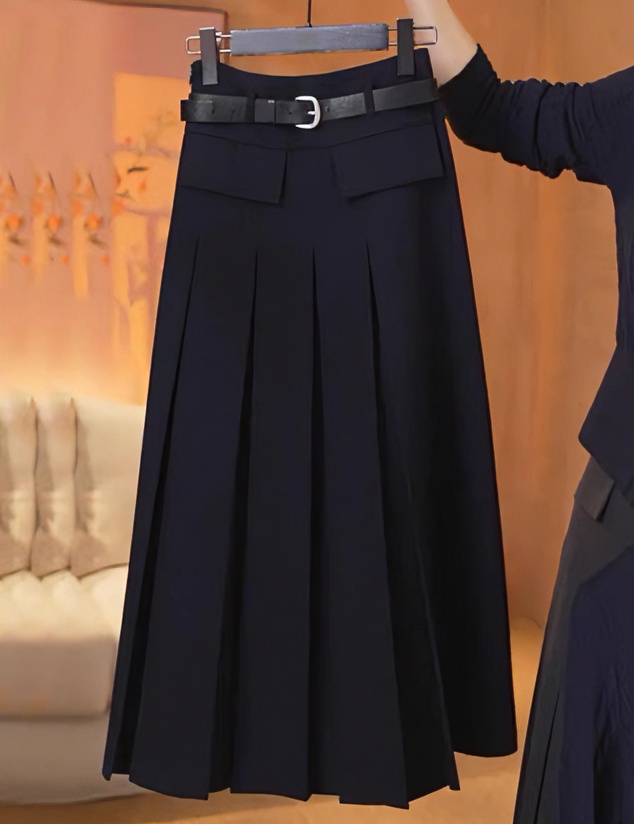 2023年秋冬新款美拉德显瘦女装时尚优雅气质百搭有腰带半身裙女