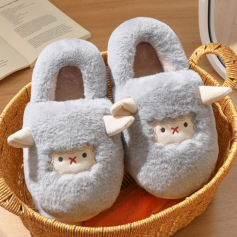 可爱棉拖鞋女士室内家居包跟踩屎感冬季外防滑耐磨毛毛绒情侣棉鞋