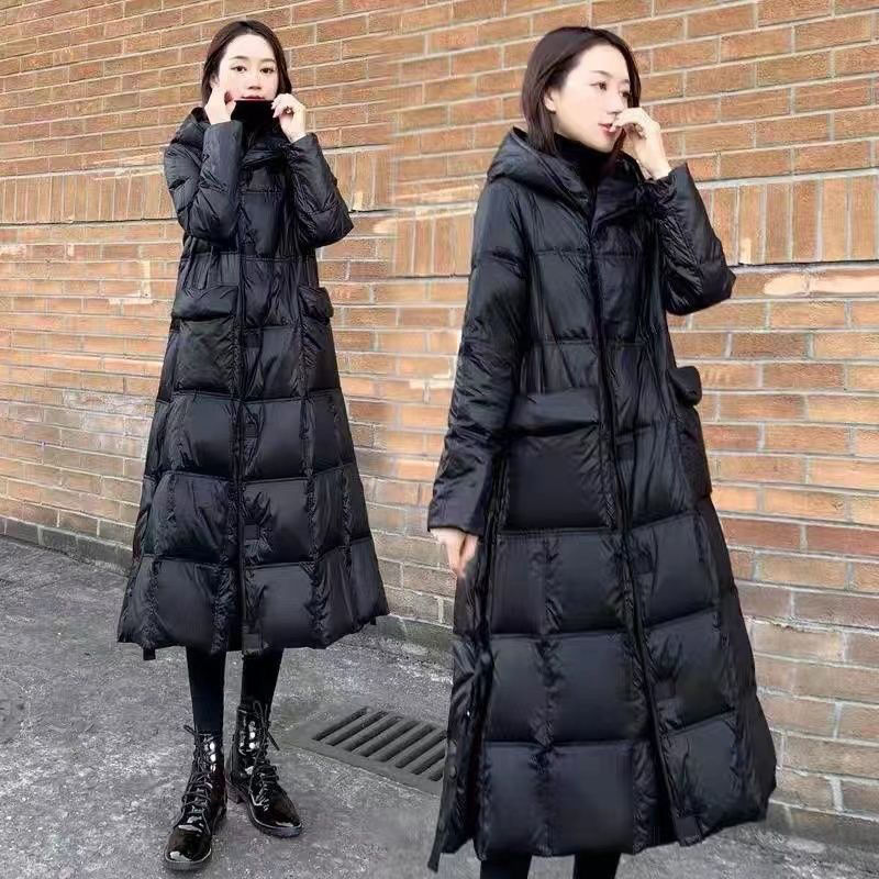 雅鹿新款羽绒服女新款90白鸭绒过膝中长款冬季韩版新款宽显瘦时尚