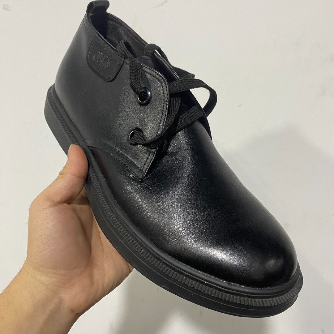 【W0188】男鞋休闲男皮鞋男士男款时尚百搭黑色加绒高帮