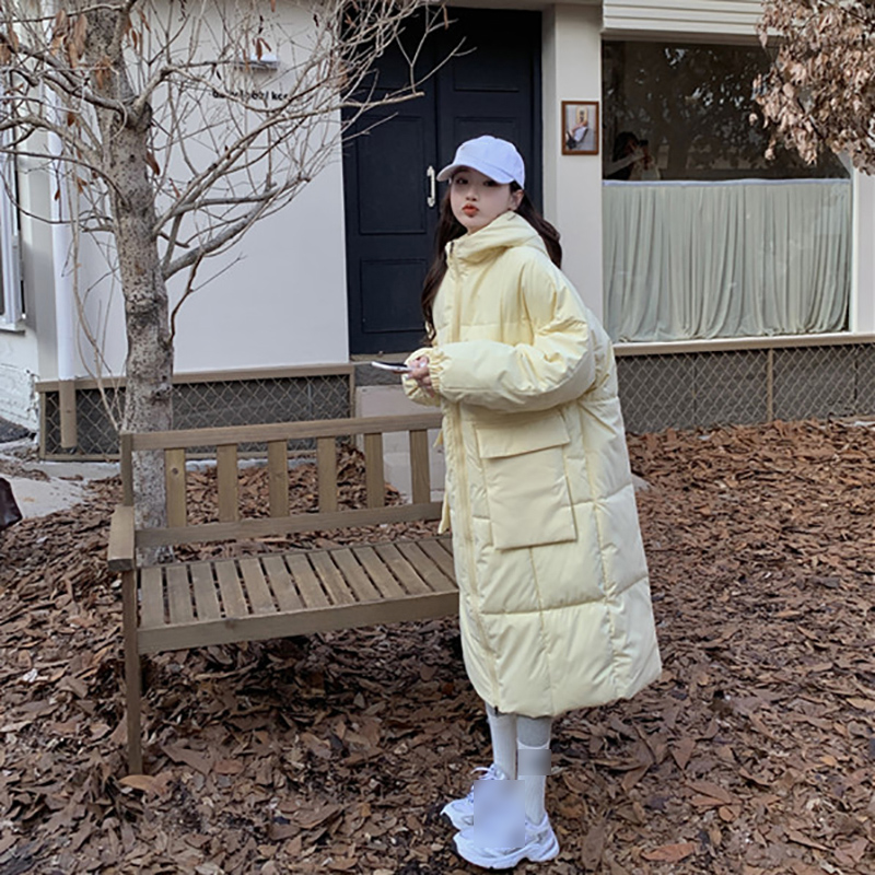 鸿星尔克领跑女装中长款羽绒服高级秋冬款保暖面包服胖mm宽松棉服
