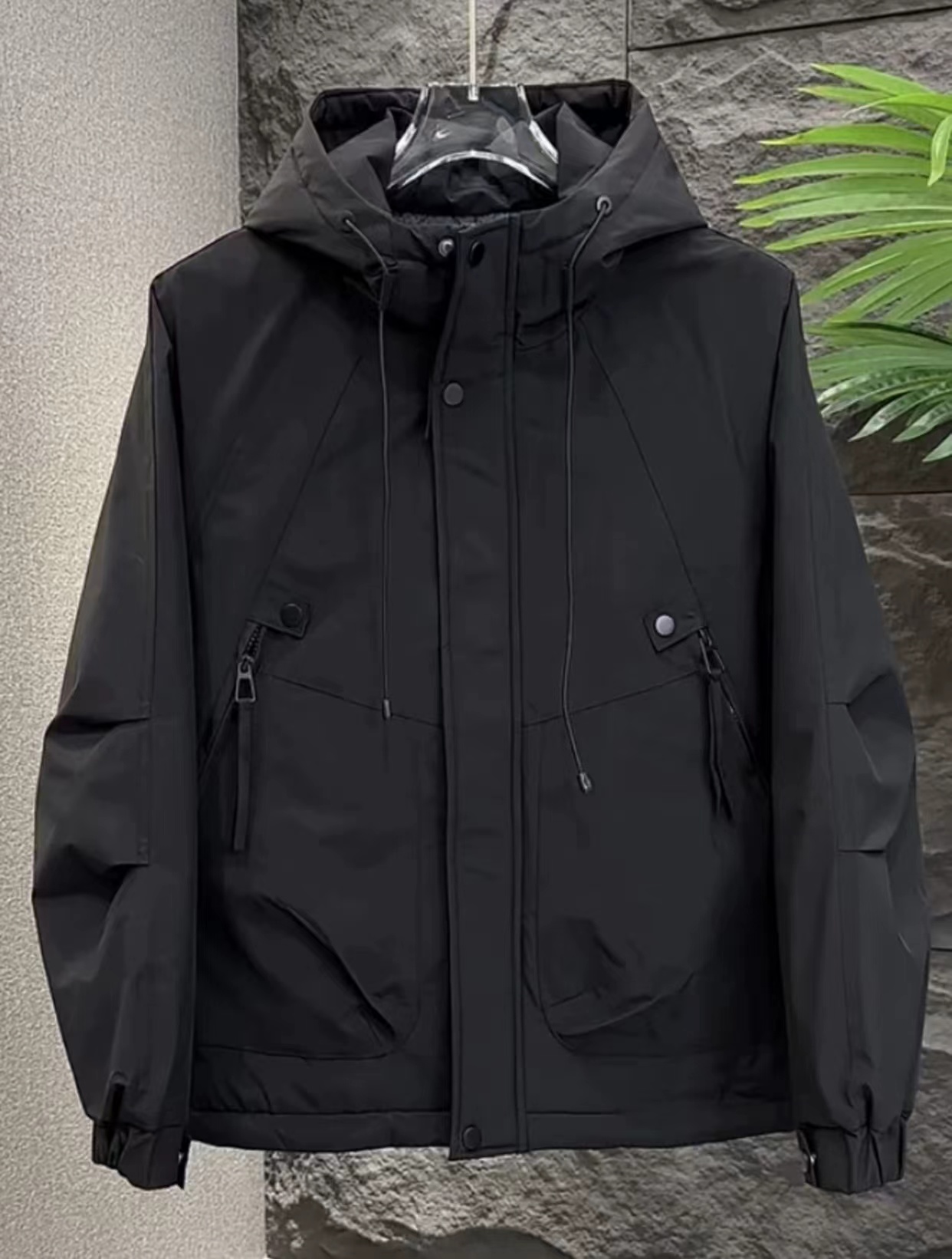 9915#情侣户外羽服外套帅气冬季连帽潮流百搭