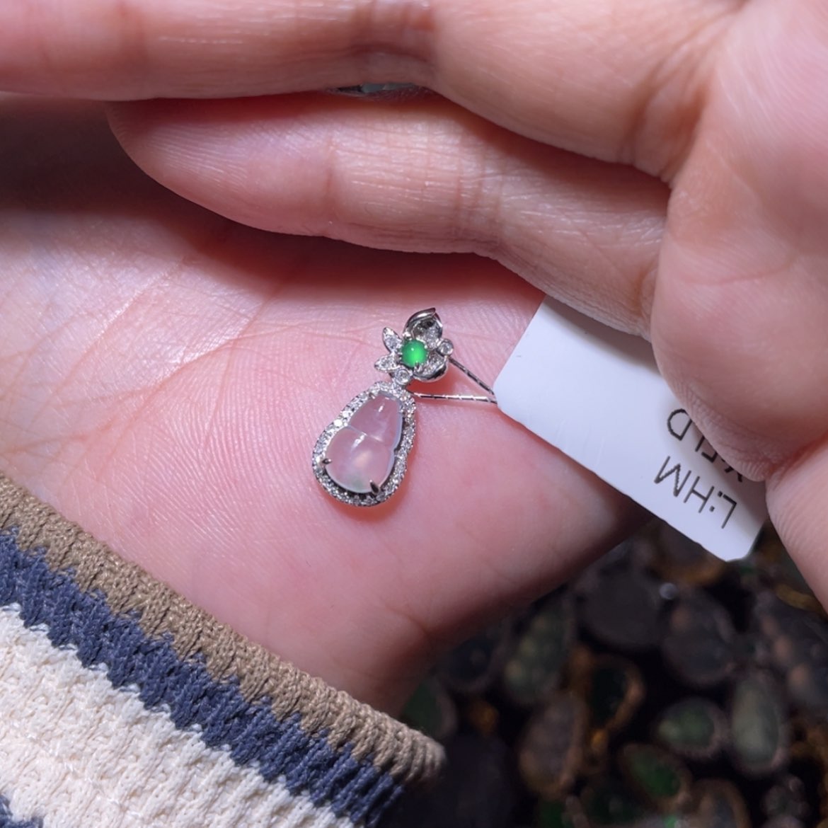 【闪购商品】翡翠吊坠(赠链)18K金镶嵌