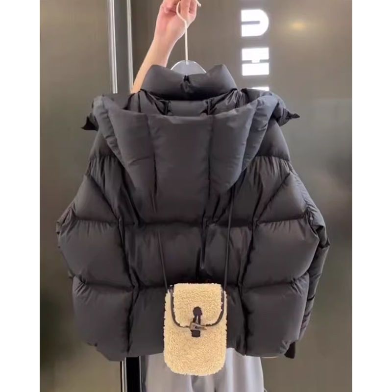 波司澄2023新款爆款高级感超好看粉色连帽羽绒服韩系慵懒风外套冬