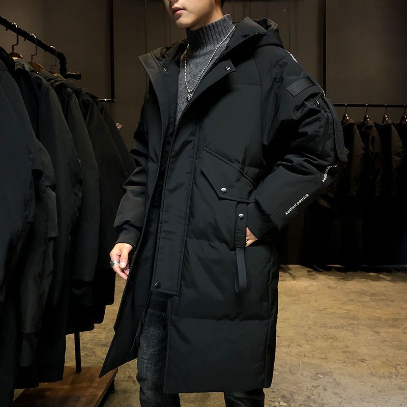 羽绒服反季2023新款过膝派克服加厚中长款男士羽绒服冬季白鸭绒外