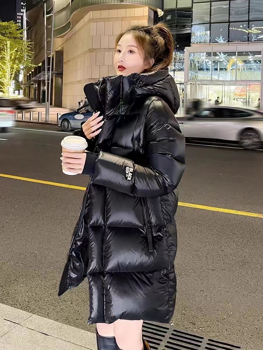 2023新款羽绒服黑金羽绒服女男中长款过膝加厚情侣外套新款冬季爆