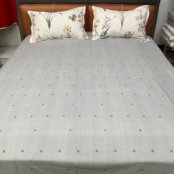 全棉长绒棉双人床单（格调灰）尺寸2.45米*2.4米秋冬款磨绒加厚