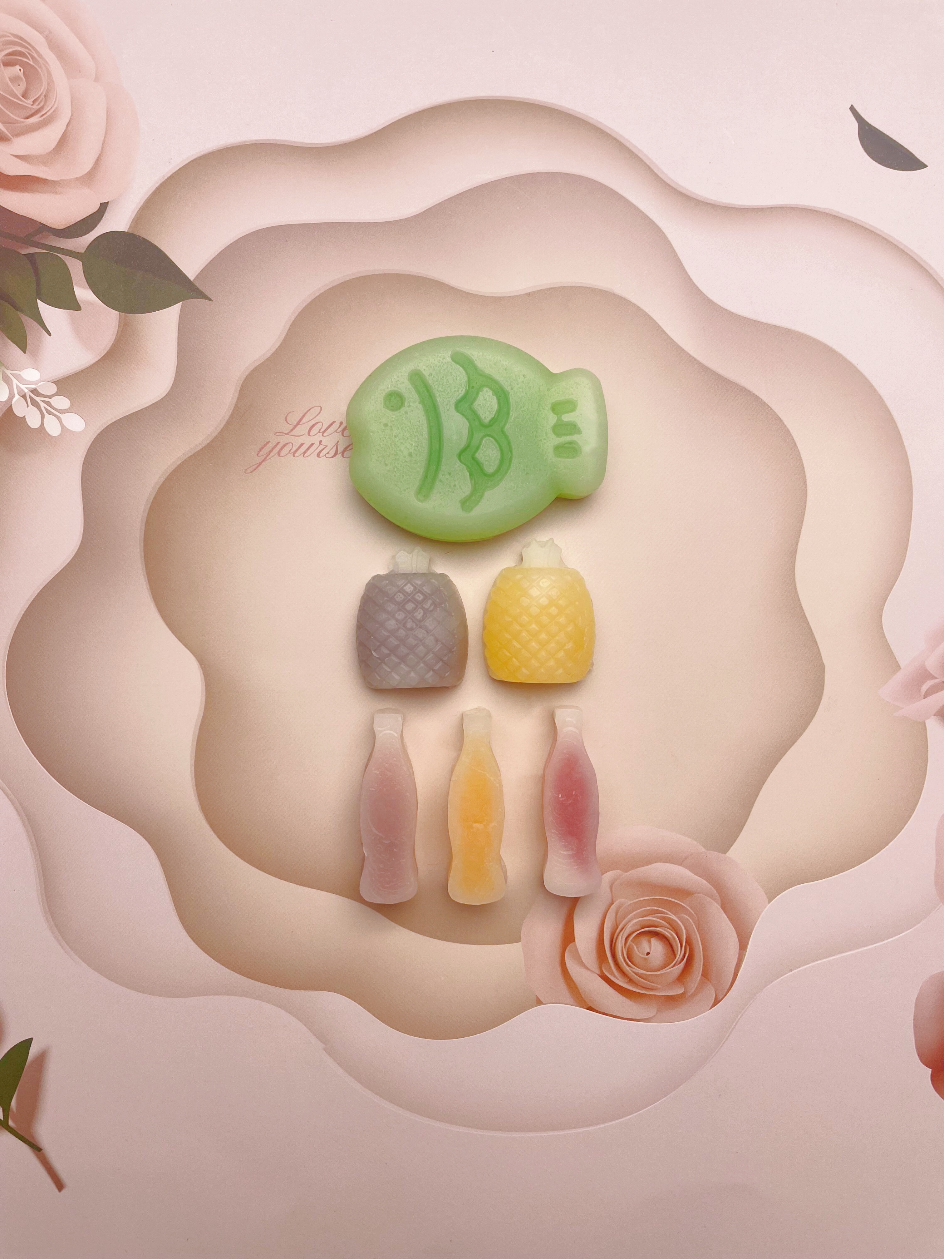 网红蜡瓶糖手工DIY鲷鱼烧菠萝瓶子共6个口味随机