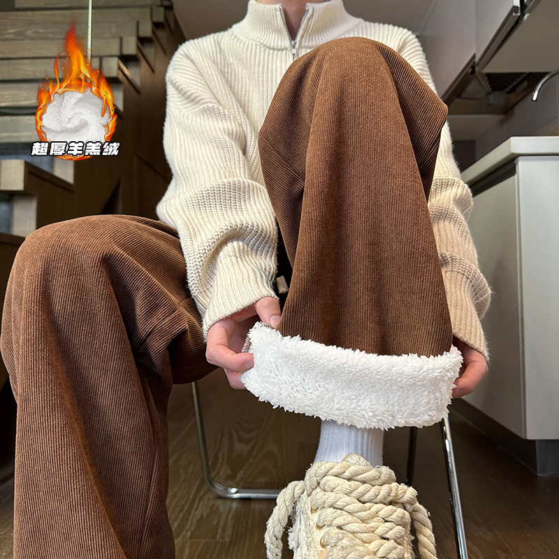 胖mm羊羔绒裤子女秋冬加厚保暖卫裤宽松显瘦加肥5XL长裤大码女装