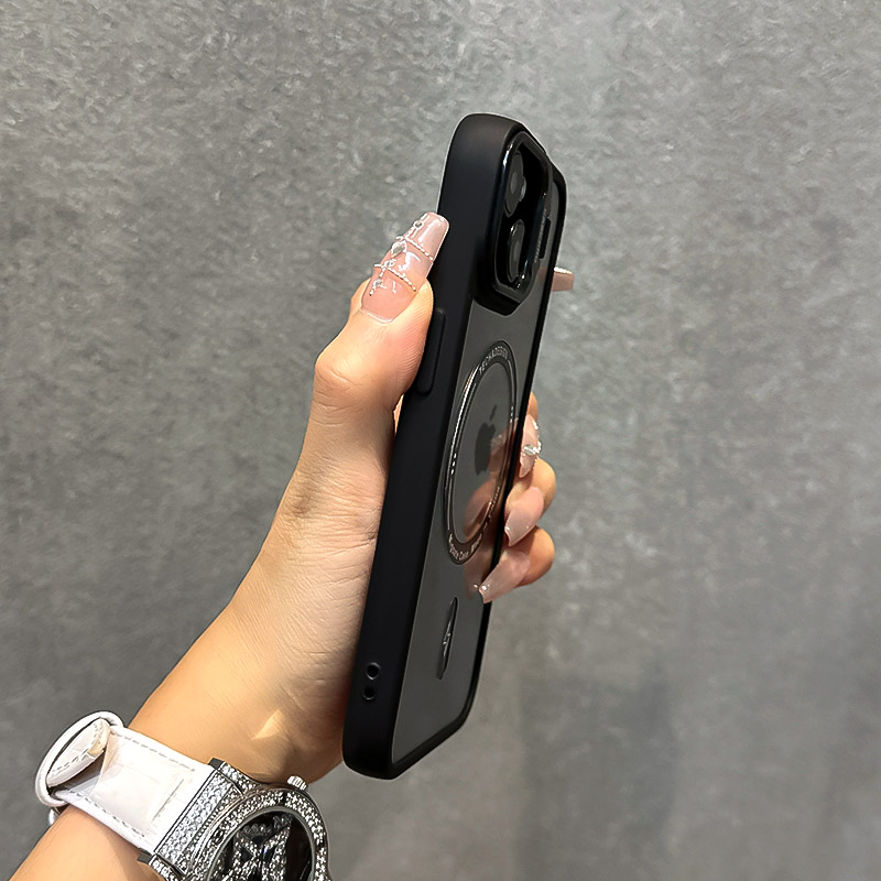 苹果15手机壳磁吸镜头支架iphone15promax新款14pro简约透明防摔