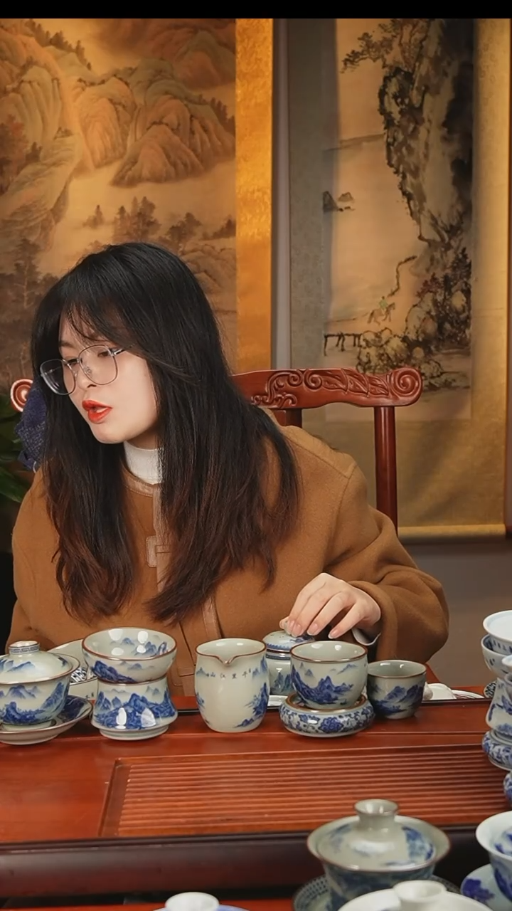 【闪购商品】陶瓷杯老泥千里盖碗公道茶漏盖置缸杯4客
