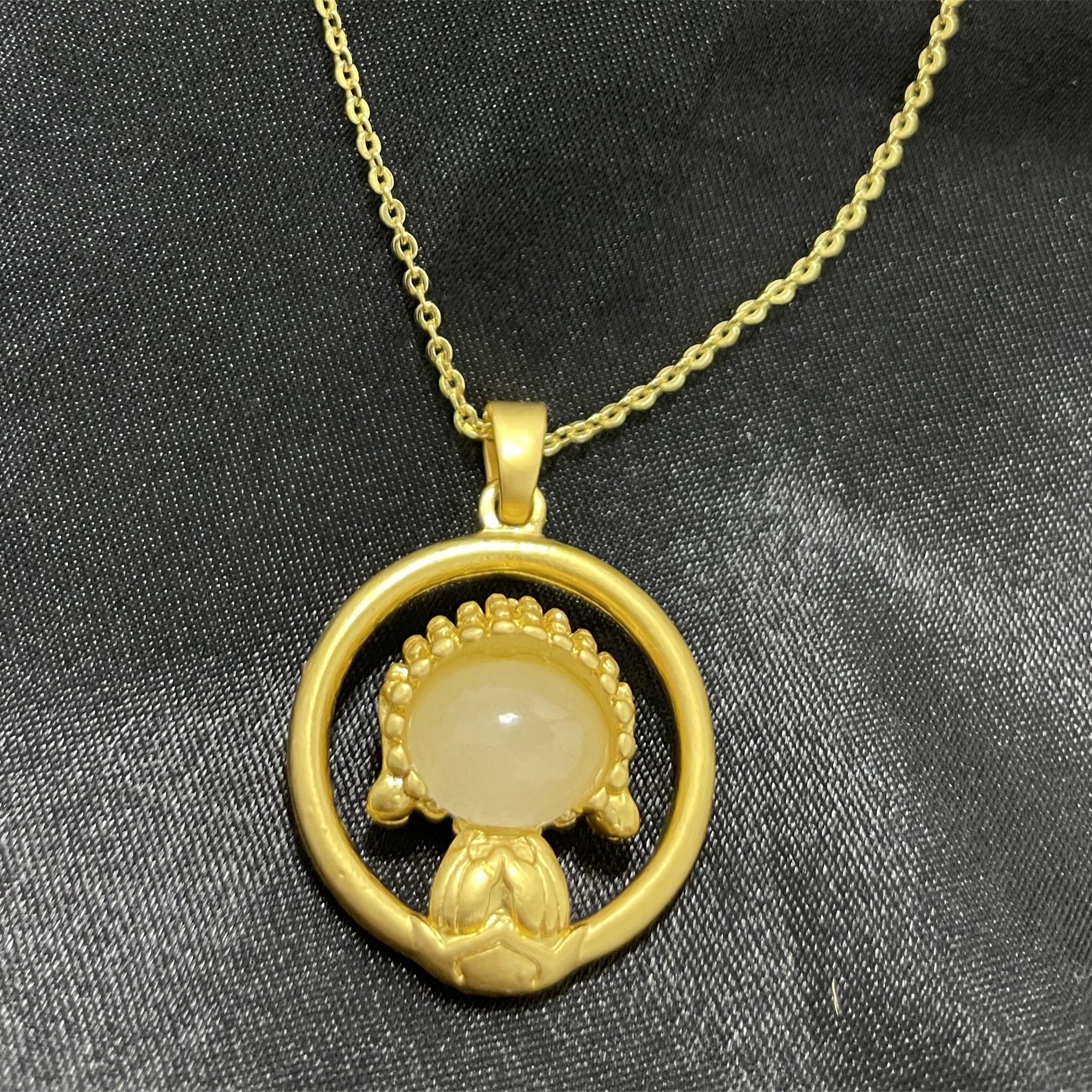 【花姐专属】高档珠宝和田玉羊脂玉萌佛吊坠 Y1762HJ（赠礼盒）