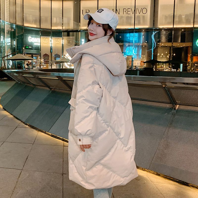 波司澄oversize面包服羽绒服女冬季外套中长款厚2023年大码小个子