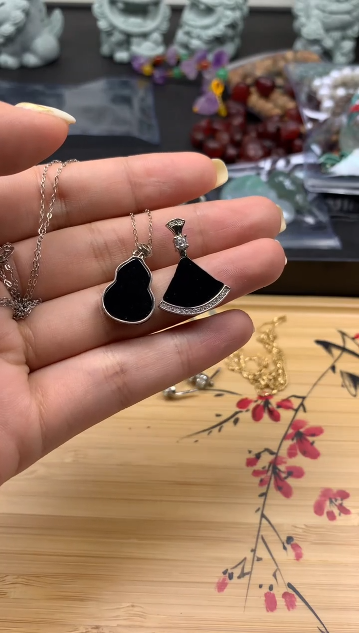 【闪购商品】翡翠颈饰银S925镶嵌/0004685