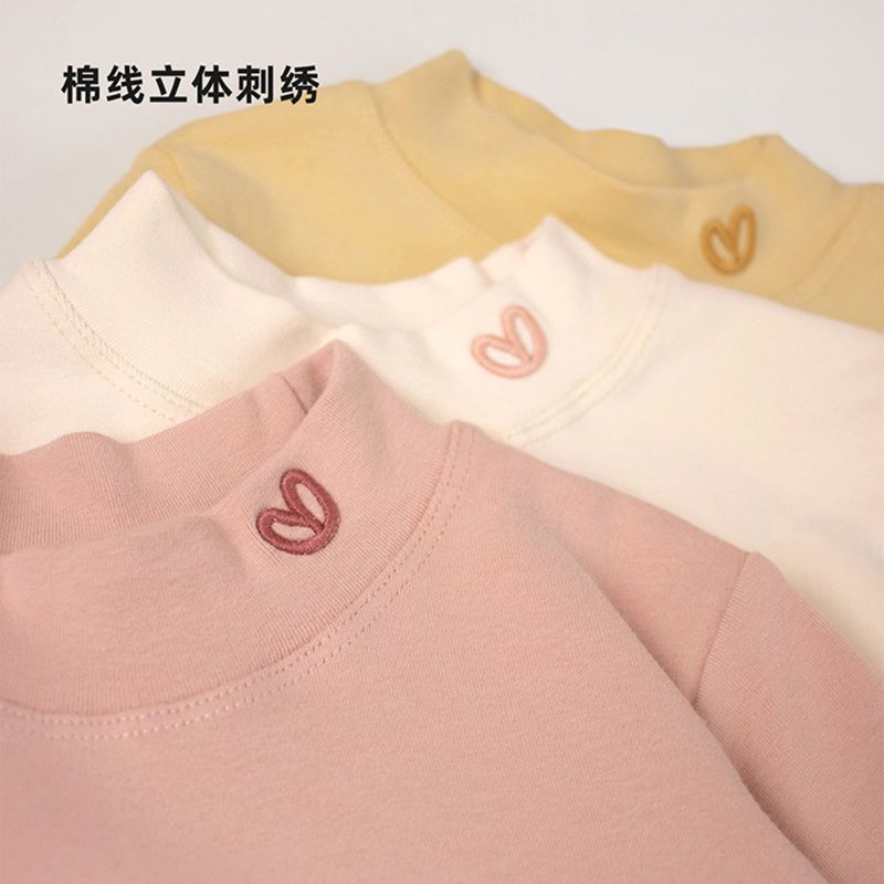 巴拉拉吧2023新款秋冬韩版儿童半高领棉上衣女童打底衫修身百搭中
