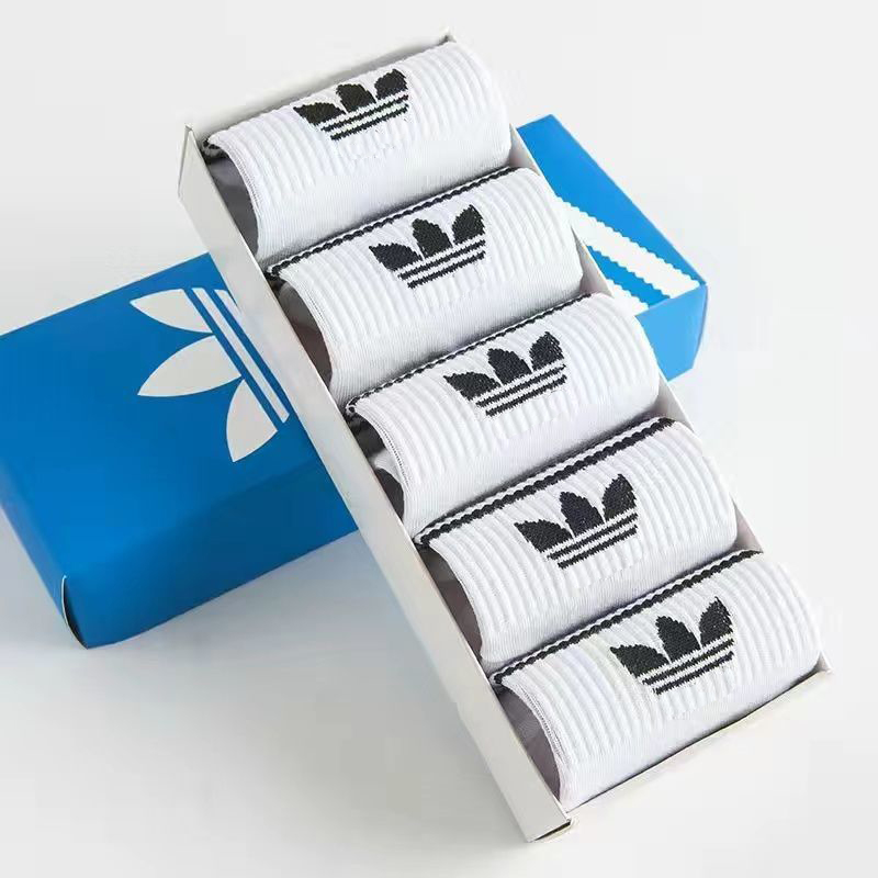 礼盒装原创三叶袜子男女长中短筒棉袜草ins潮袜情侣运动篮球袜