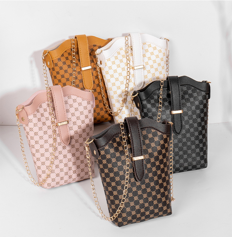 花料手机包2022ladies bag手机包时尚包包女圆点水桶包