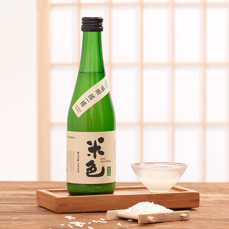 米色米酒原味6度350ml糯米酒网红酒女士低度酒甜酒浊米酒聚会料理