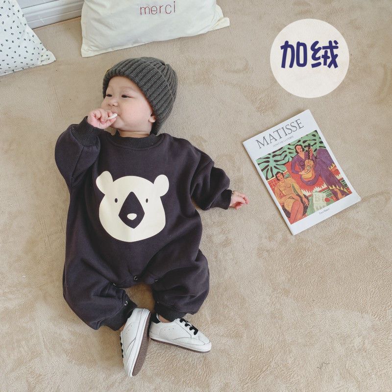 婴儿衣服保暖冬装加绒加厚宝宝连体衣爬服幼儿哈衣新生儿衣服