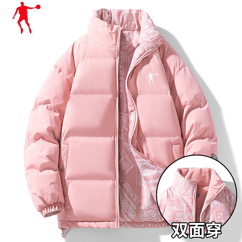 乔丹两面穿面包服男女棉衣冬季2023新款加厚保暖休闲百搭棉服外套