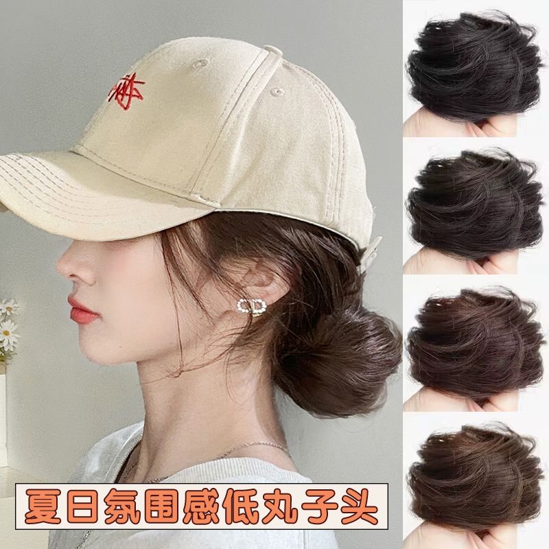 真发发圈丸子头女古风卷发圈自然百搭盘发圈懒人花苞头蓬松手工