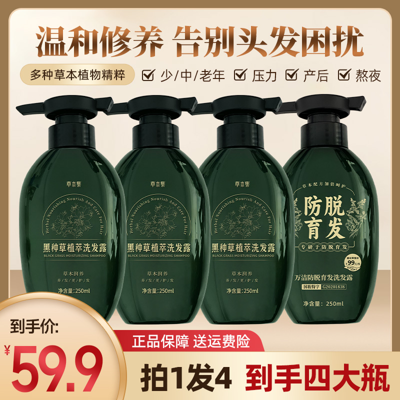 【拍1发4 到手四瓶】1草本黑种草植萃修护黑灵芝何首乌滋润自然黑
