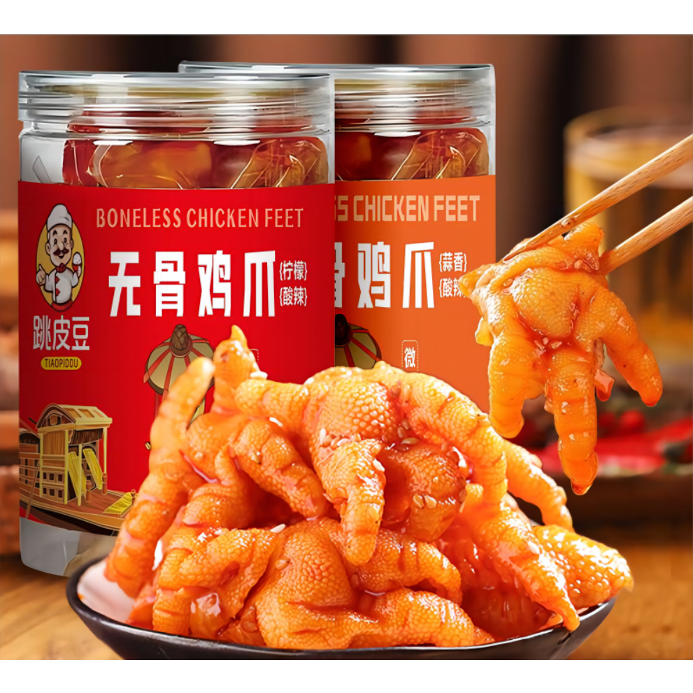 【网红爆款一斤】脱骨酸辣无骨鸡爪鸡脚柠檬凤爪解馋小吃休闲食品