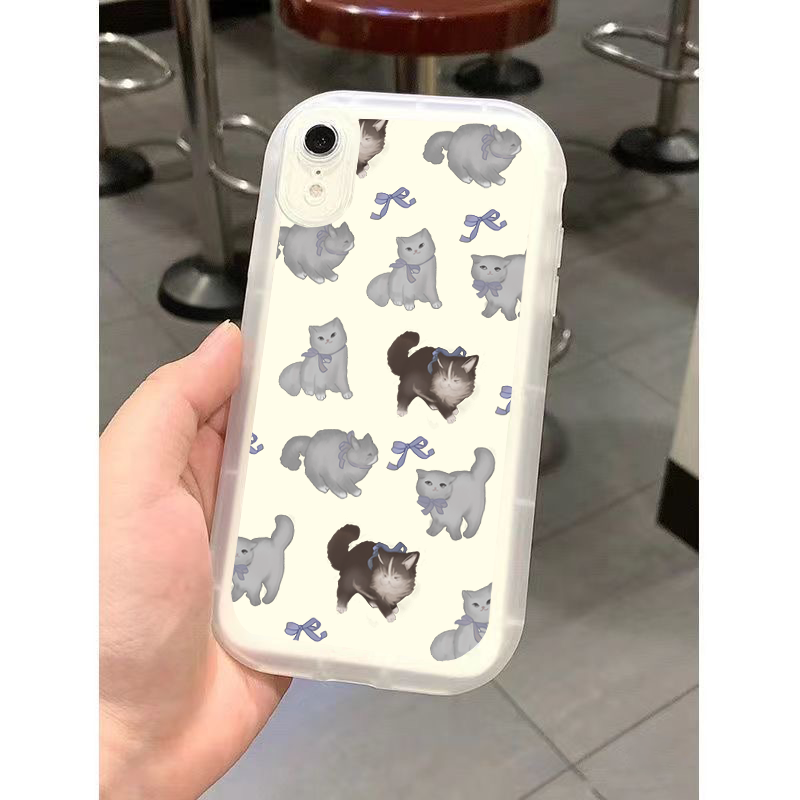 全包手机壳iPhone14ProMax女13新款满屏猫咪苹果15/7/8P//防摔X软