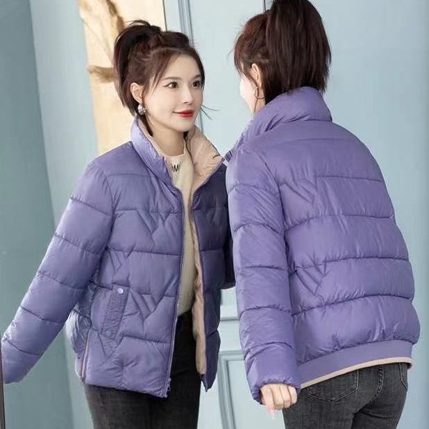 20233新款羽绒服女冬季棉衣外套大码时尚立领棉袄洋气小个