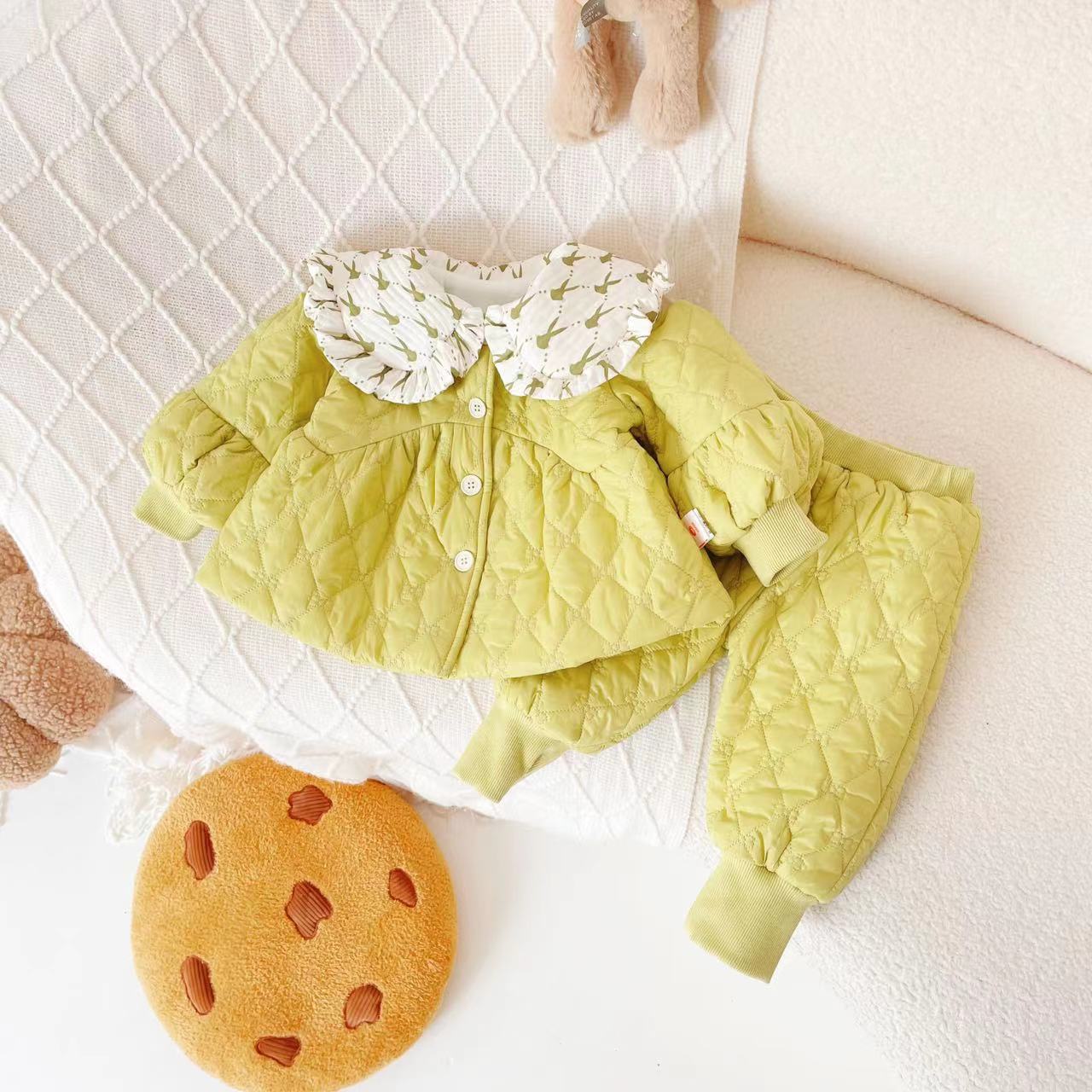 【现货】239586秋冬儿童套装女童加绒加厚两件套保暖冬款