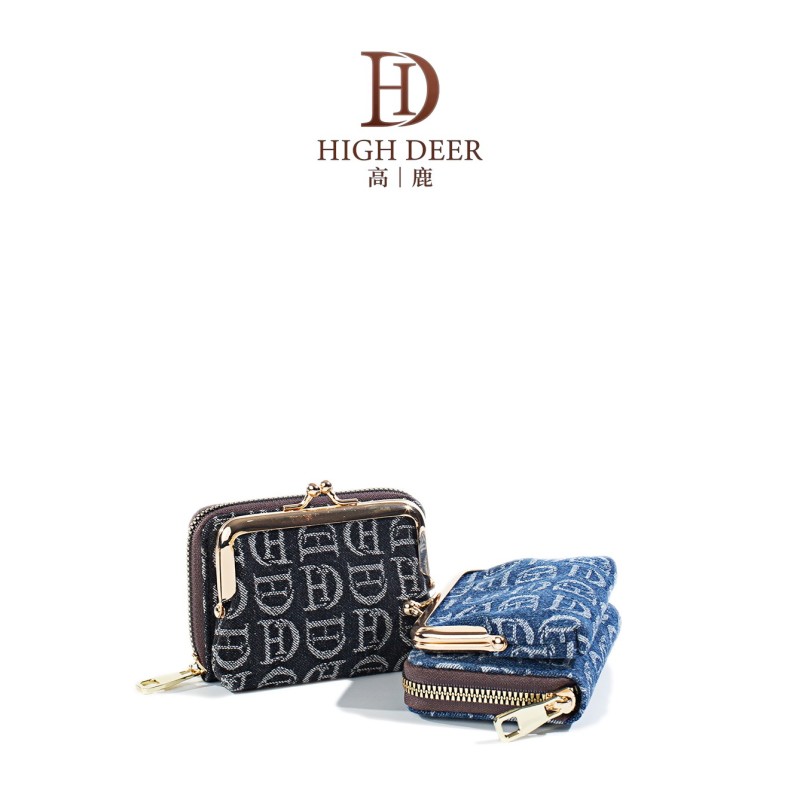 HIGH DEER/高鹿新款时尚字母印花多卡位零钱包卡包HD103-003便携